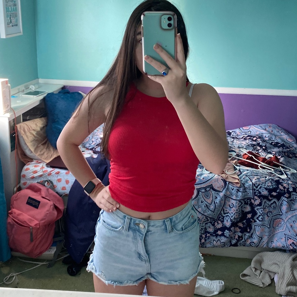 Women’s Caution to the Wind Red Tank top ribbed M